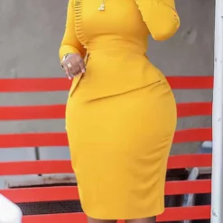 Women's Fall/Winter Chic Elegant Office African Dress -Deals Toggenix Store c9201501df70daea