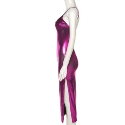 Spring Summer Women's Nightclub Be Careful Machine Sexy Low-cut Slit Bodycon Dress -Deals Toggenix Store c9fa04992e89450f