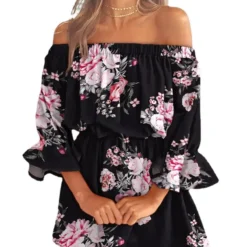 Sexy Fashion Off Shoulder Floral Print Casual Dress -Deals Toggenix Store caea7387c9cdada9