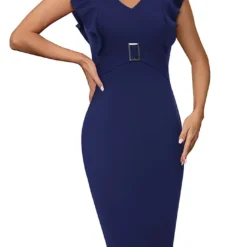 Women Fashion Sexy Chic Elegant Bodycon Professional Slim Waist Patchwork Midi Career Dress 24 Women Fashion Sexy Chic Elegant Bodycon Professional Slim Waist Patchwork Midi Career Dress -Deals Toggenix Store cbf1a6ac96f75c16