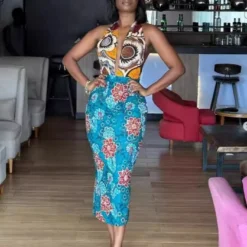 Women Casual Print Elegant Lace-Up Dress -Deals Toggenix Store cc2eab9942bbecd6