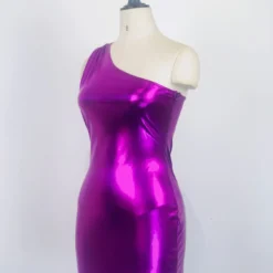 Women Fashion Style Slash Shoulder Shiny High Stretch Nighclub Bodycon Dress -Deals Toggenix Store ccb15557f33b705d