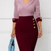 Sexy Fashion Two-Tone Patchwork Women's Dress