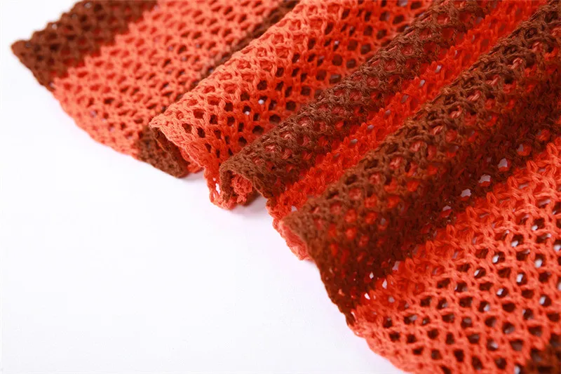 Summer Women's Sexy Hollow Contrast Color Strapless Tank Top High Waist Bodycon See-Through Skirt Set 1 Summer Women's Sexy Hollow Contrast Color Strapless Tank Top High Waist Bodycon See-Through Skirt Set