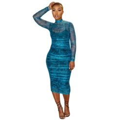 Women's See-Through Mesh Sling Print Sexy Two Piece Dress -Deals Toggenix Store cdeab95877901bf7