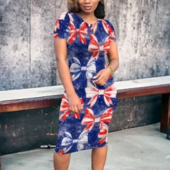 Print Short Sleeve Sexy Midi Dress -Deals Toggenix Store ce3cf1b457e3f11a