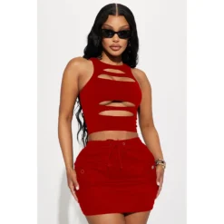 Women'S Summer Sexy Hollow Sleeveless Two-Piece Skirt Set -Deals Toggenix Store ceb1a7317b97a1a0
