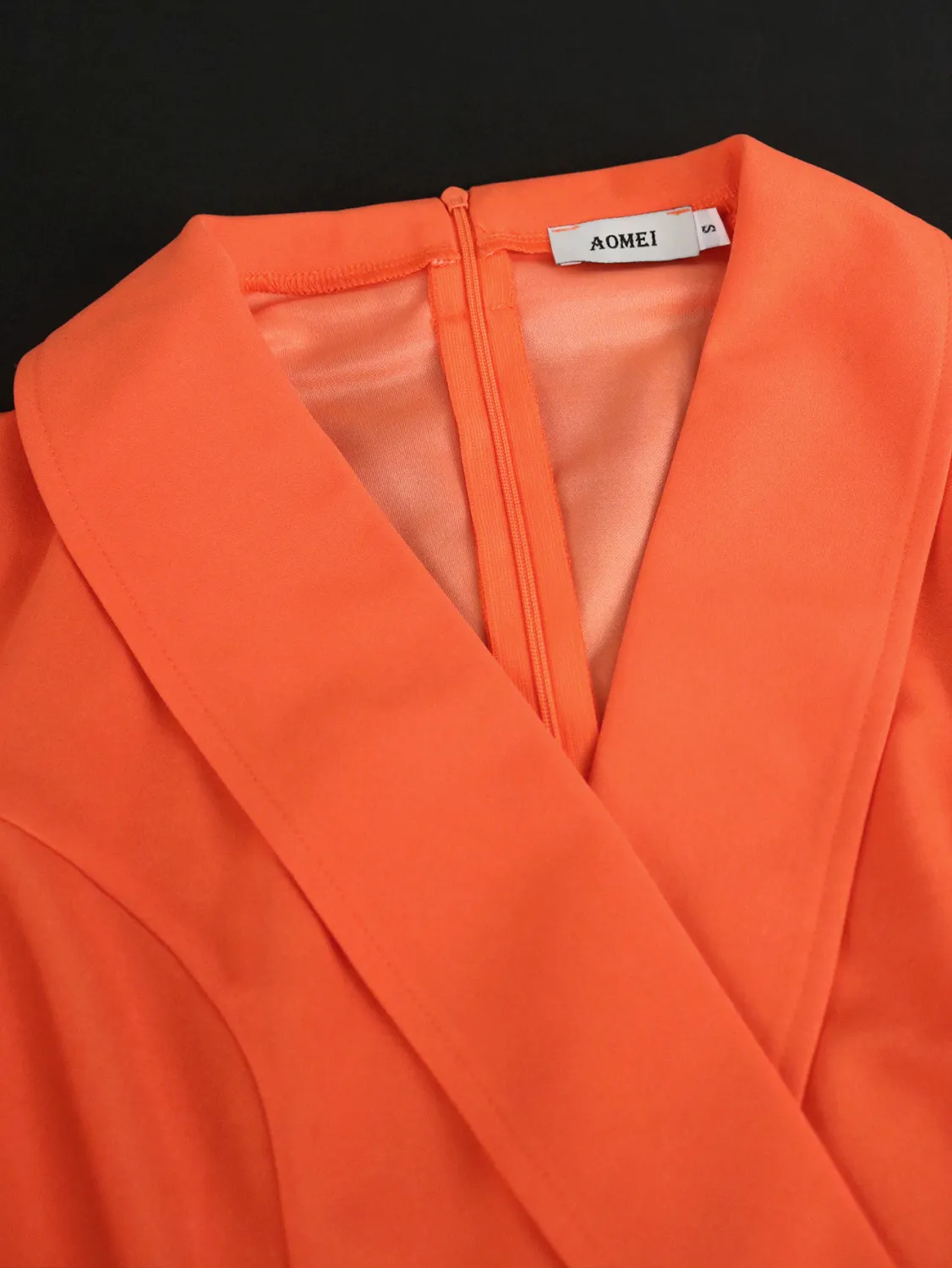 Spring And Autumn Turndown Collar Business Career Dress Shrugged High Waist Light Formal Pleated Dress 5 Spring And Autumn Turndown Collar Business Career Dress Shrugged High Waist Light Formal Pleated Dress - Image 5