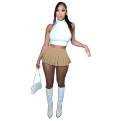 Women Summer Solid Color T-shirt + Pleated Dress Two-piece Set 36 Women Summer Solid Color T-shirt + Pleated Dress Two-piece Set -Deals Toggenix Store d1f611e1bc085cfb