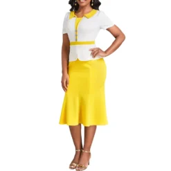 Sexy Fashion Solid Color Short Sleeve Career Women's Dress -Deals Toggenix Store d21541453cd291a4