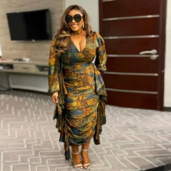 Sexy Printed Ruffled Balloon Sleeve Slim Long Sleeve Bodycon Dress 19 Sexy Printed Ruffled Balloon Sleeve Slim Long Sleeve Bodycon Dress -Deals Toggenix Store d2e9fe59dcd05468