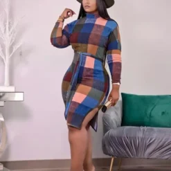 Women's Fashion Sexy Print Dress With Belt -Deals Toggenix Store d38a7f6ed114516e