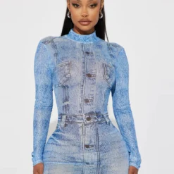 Women's Autumn Slim Fit Printed Long Sleeve Bodycon Dress For Women