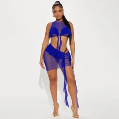Women Sleeveless Crop Top Andmesh See-Through Skirt Two-Piece Set -Deals Toggenix Store d4cd8659263eb3f2