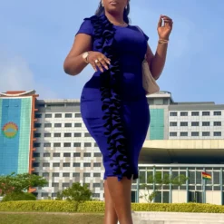 Women's Fashion Chic Elegant Ruffle Professional Ol African Bodycon Dress -Deals Toggenix Store d57a8ceedec2075f