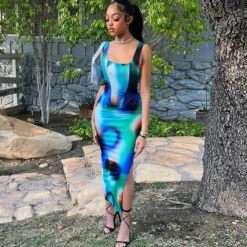 Women Printed Sleeveless Vest Top And Slit Skirt Two-piece Set 35 Women Printed Sleeveless Vest Top And Slit Skirt Two-piece Set -Deals Toggenix Store d5c5e87601d3c747