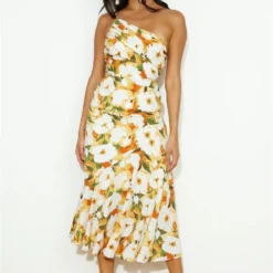 Summer Fashion Chic Slash Shoulder Sling Mermaid Print Dress -Deals Toggenix Store d6619ab4ba13c660