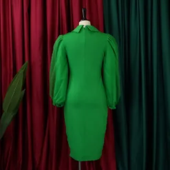 Women'S Spring Autumn Long Sleeve Plus Size Beaded Mesh Patchwork Career Bodycon Pencil Dress -Deals Toggenix Store d966799254adfeb7