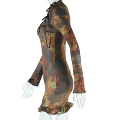 Fashion Printed Retro Long Sleeve Round Neck Hollow Lace-Up Bodycon Women's Dress 29 Fashion Printed Retro Long Sleeve Round Neck Hollow Lace-Up Bodycon Women's Dress -Deals Toggenix Store da3cffc75773f7a7