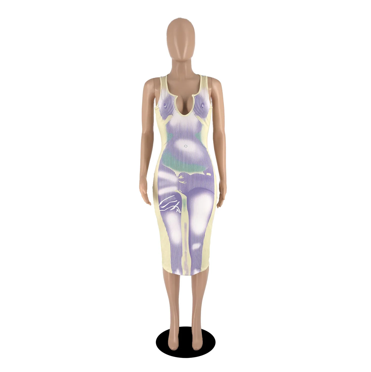 Women's Summer See-Through Sexy Print Dress Women 7 Women's Summer See-Through Sexy Print Dress Women - Image 7