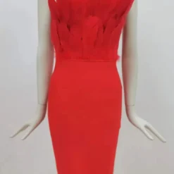 Fashion Dress Strapless Feather Chic Bandage Dress Women -Deals Toggenix Store dc4b53bed8e55898