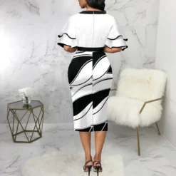 Sexy Fashion Digital Print Round Neck Short Sleeve Women's Dress -Deals Toggenix Store dd5b84288567d771