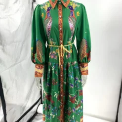 Autumn Printed Printed Long Sleeve Button Up Long Dress For Women -Deals Toggenix Store dd6ef213b93358fe