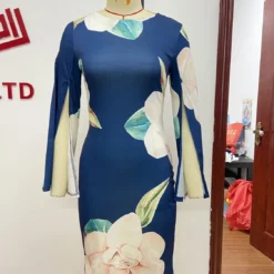 Women Printed Sleeve Dress -Deals Toggenix Store dd85f68a397736e9