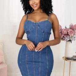 Women's Summer Sexy Strap Patchwork Denim Dress -Deals Toggenix Store ddab9ceec08b53e9