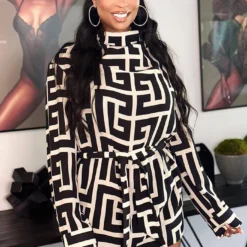 Autumn Fashionable Black Printed Women's Dress -Deals Toggenix Store de8eb93bb114ac85