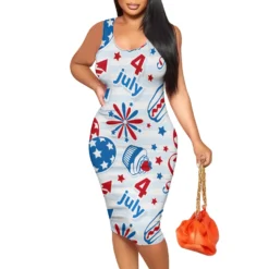 Women Vest Dress American American Flag Print Two-Piece Set Bodycon 27 Women Vest Dress American American Flag Print Two-Piece Set Bodycon -Deals Toggenix Store de92deb7db23e484