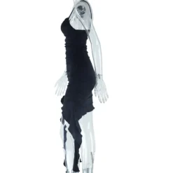 Women Solid Sexy Sleeveless Suspender Flower Bodycon Irregular Dress -Deals Toggenix Store df08145b271237f1