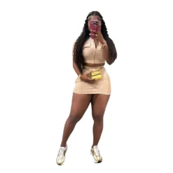 Women Casual Washed Patchwork Pocket Top And Skirt Two-piece Set -Deals Toggenix Store dfbe49358ffeaf74