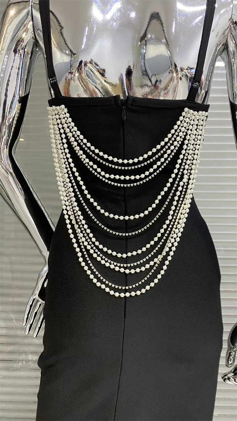 Gorgeous Beaded Sexy Cutout Strap Elegant Chic White Bandage Evening Gown 18 Gorgeous Beaded Sexy Cutout Strap Elegant Chic White Bandage Evening Gown - Image 18