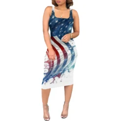 Print Strap Slim Sexy Midi Dress -Deals Toggenix Store e173c644f01ddd11