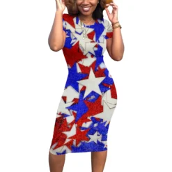 Print Short Sleeve Sexy Midi Dress -Deals Toggenix Store e17b21cc4727c8eb