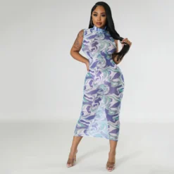 Summer Women's Fashion Sexy Mesh See-Through Print Dress For Women 21 Summer Women's Fashion Sexy Mesh See-Through Print Dress For Women -Deals Toggenix Store e394a53738b475cb
