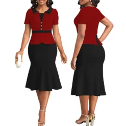 Sexy Fashion Solid Color Short Sleeve Career Women's Dress -Deals Toggenix Store e531b636252448e7