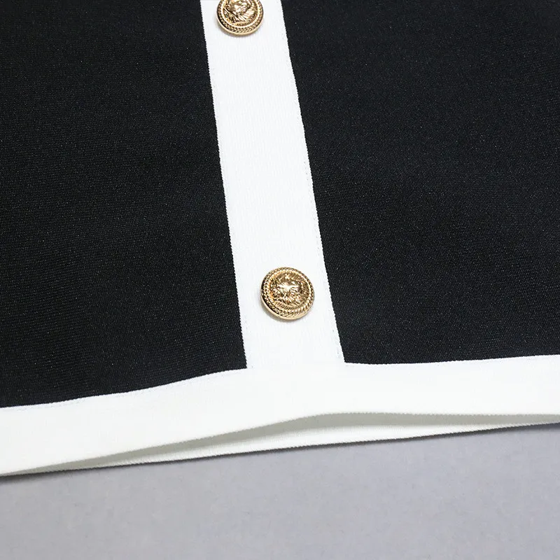 Bandage Dress Fall Fashion Women's Sleeveless Basic Tight Fitting Bodycon Black And White Dress 5 Bandage Dress Fall Fashion Women's Sleeveless Basic Tight Fitting Bodycon Black And White Dress - Image 5