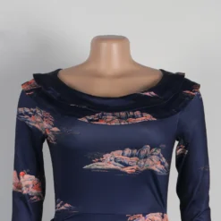 Printed Long Sleeve Pleated Bodycon Dress -Deals Toggenix Store e58a12322acb479c