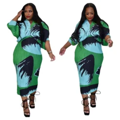 Women'S Fall V-Neck Bat Sleeves Print Dress -Deals Toggenix Store e5bbed3a784c8e08
