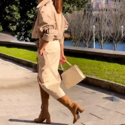 Autumn Versatile Casual Chic Button Belt Cargo Suit Two Piece Skirt Set -Deals Toggenix Store e650d28e3750fb4c