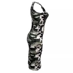 Women Camouflage Print Sleeveless Dress