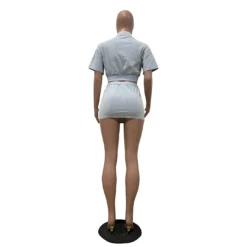 Women Casual Washed Patchwork Pocket Top And Skirt Two-piece Set -Deals Toggenix Store e717a90a6ae1126d