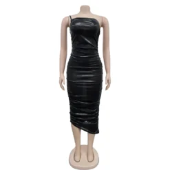 Fashion Women's Solid Color Sexy Slash Shoulder Pleated Dress -Deals Toggenix Store e72f545be7cfe12b