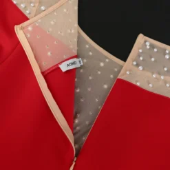 Round Neck See-Through Beaded Flare Sleeve Sexy Peplum Dress -Deals Toggenix Store e8316de06c64b253