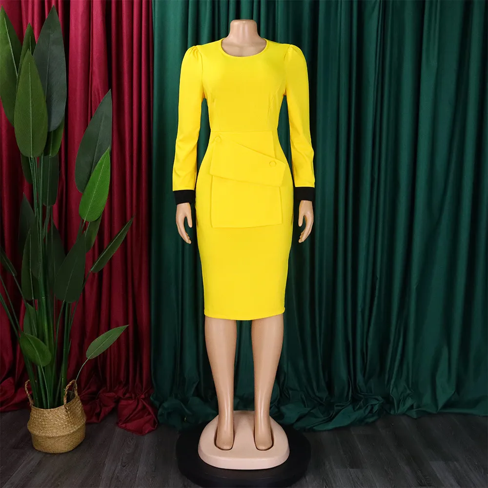 Ladies Fashion Chic Bodycon Pencil Office African Dress 1 Ladies Fashion Chic Bodycon Pencil Office African Dress