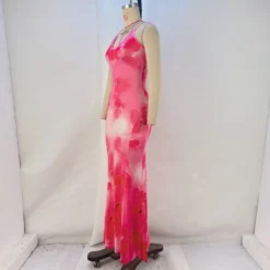 Women Summer Printed Backless Halter Neck Strappy Mermaid Dress -Deals Toggenix Store e9115633ccec17c5