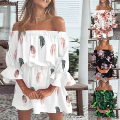 Sexy Fashion Off Shoulder Floral Print Casual Dress -Deals Toggenix Store e93f0439dca20bc1