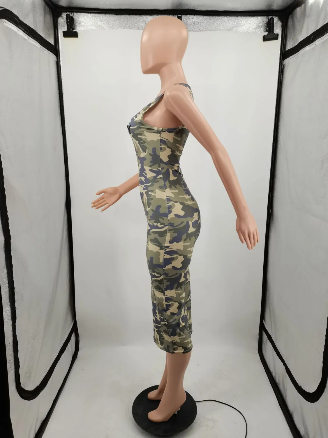 Women Printed Camouflage Sleeveless Dress Excluding Hat 8 Women Printed Camouflage Sleeveless Dress Excluding Hat - Image 8